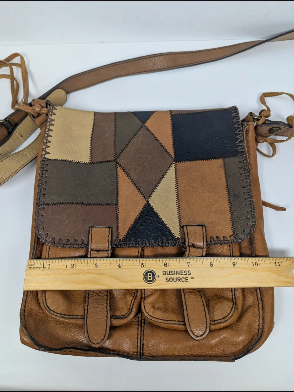 Patricia Nash Patchwork Armeno Genuine Leather Messenger Bag Crossbody Purse